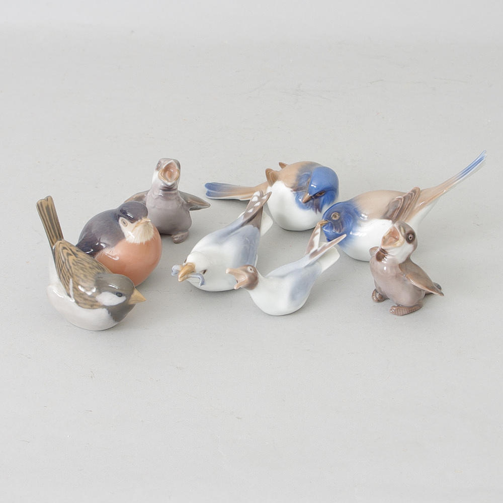 FIGURINER, 8 stycken, porslin, Royal Copenhagen samt Bing & Gröndahl.