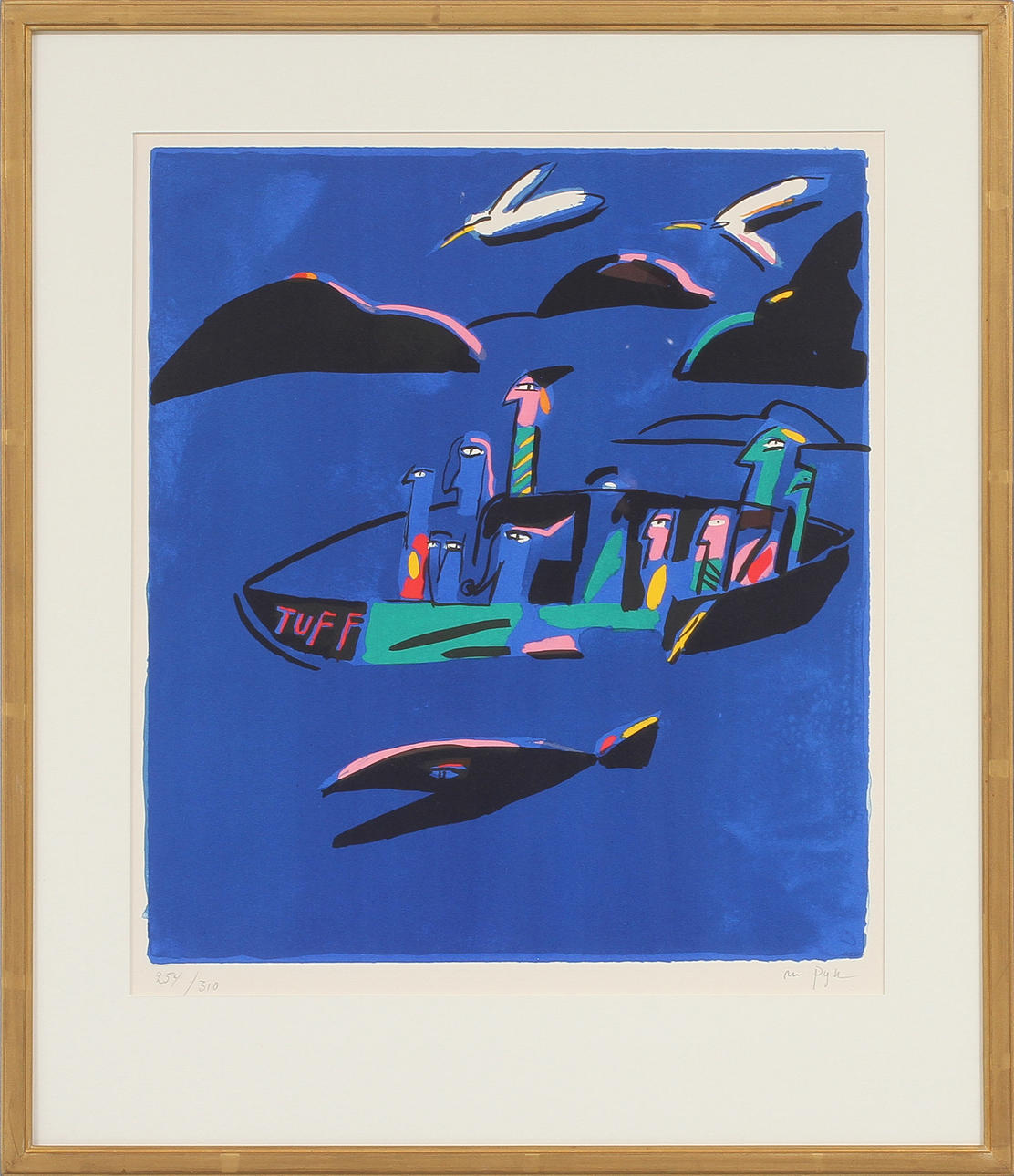 MADELEINE PYK. Komposition med figurer, färglitografi, signerad och numrerad 254/310.