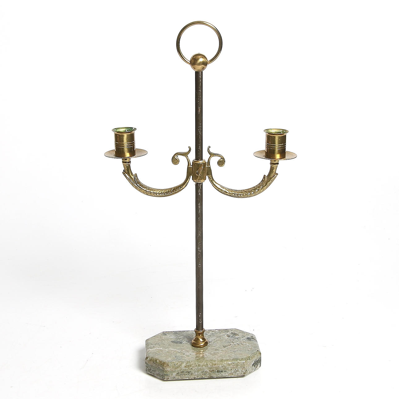 LAMPE á BOUILLETTE, marmor samt mässing, Empirestil, 18/1900-tal.