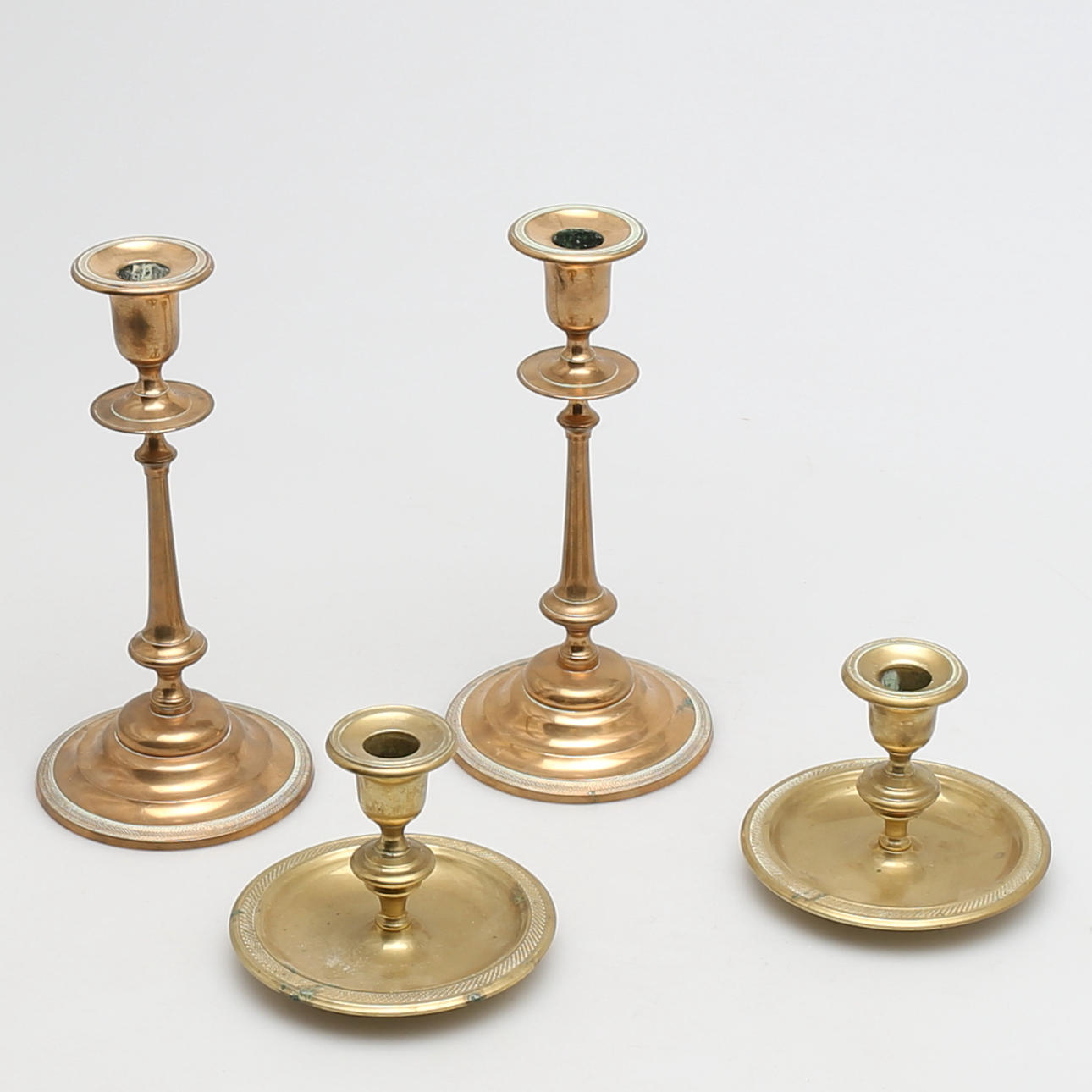 LJUSSTAKAR i mässing, 2 par, Westerås metallvarufabrik.