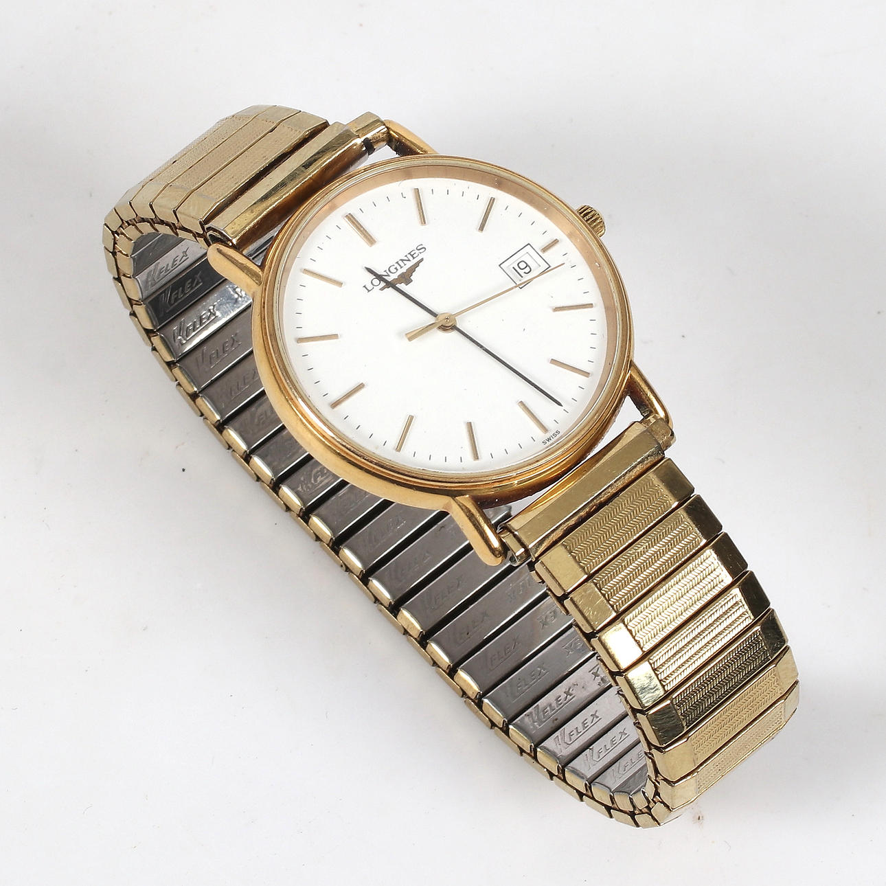 ARMBANDSUR, double, Longines, quartz, med datum.