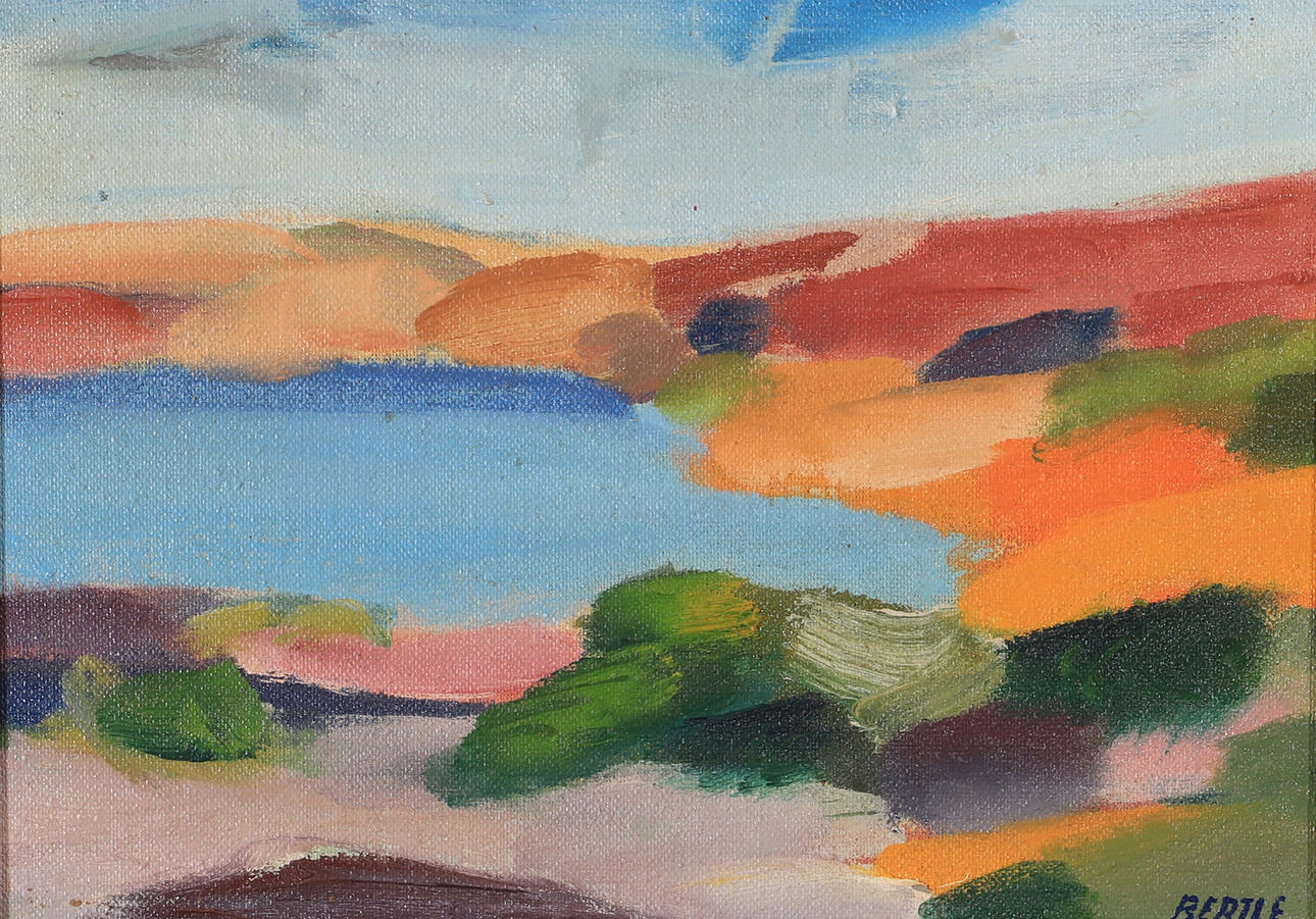 LARS BERTLE. Bohuslän, oil on Board, signed Bertle.