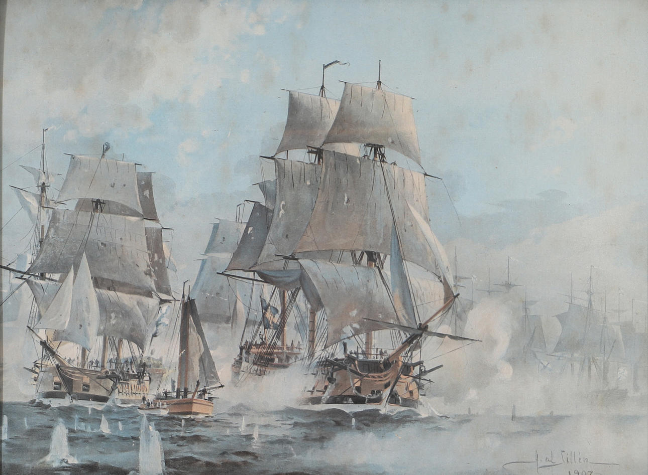 HERMAN AF SILLEN. Batalla naval, presión.