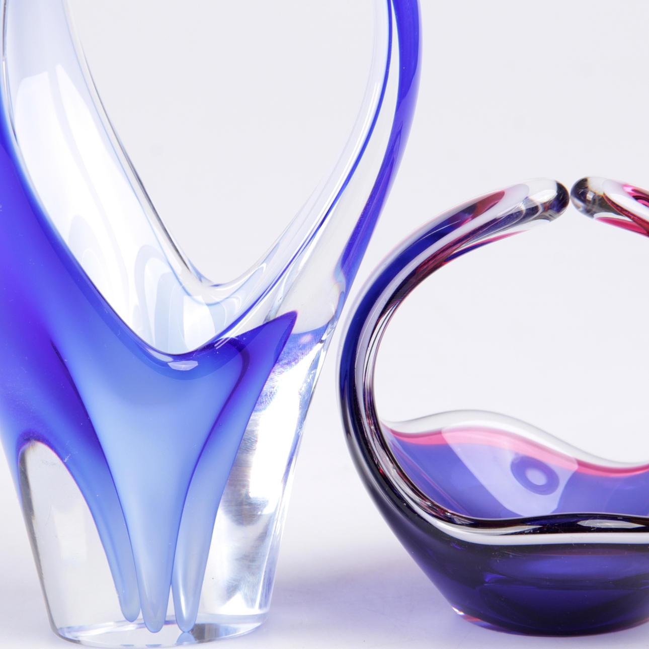 VAS, samt skål, "Coquille", Flygfors, 1950-tal, signerade.