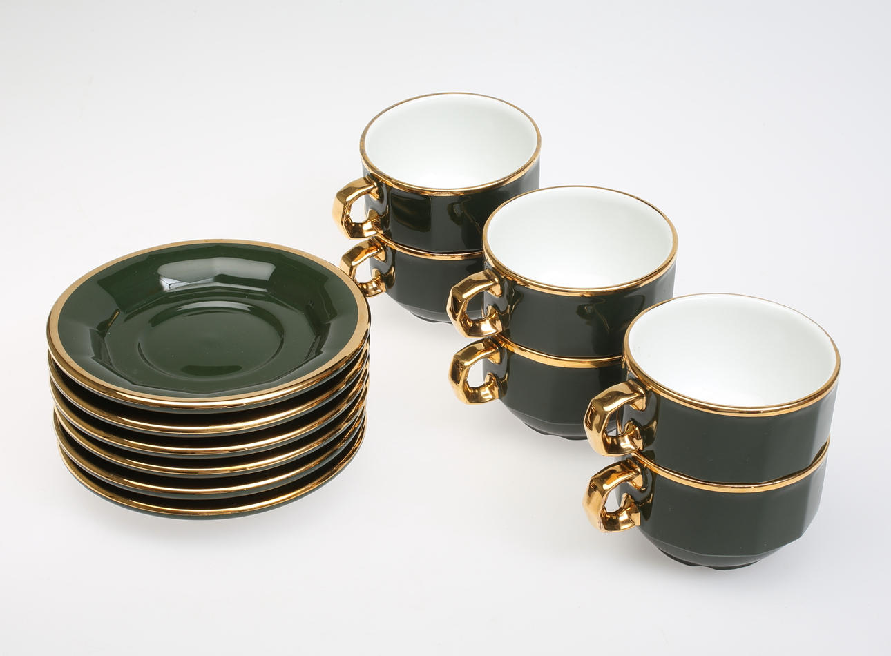 TEKOPPAR, 6 st, porslin, Pillivuyt, Frankrike, 1900-tal.