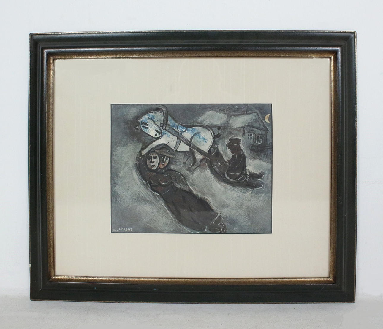 MARC CHAGALL. A. 'Pareja amorosa con caballo', imprimir.