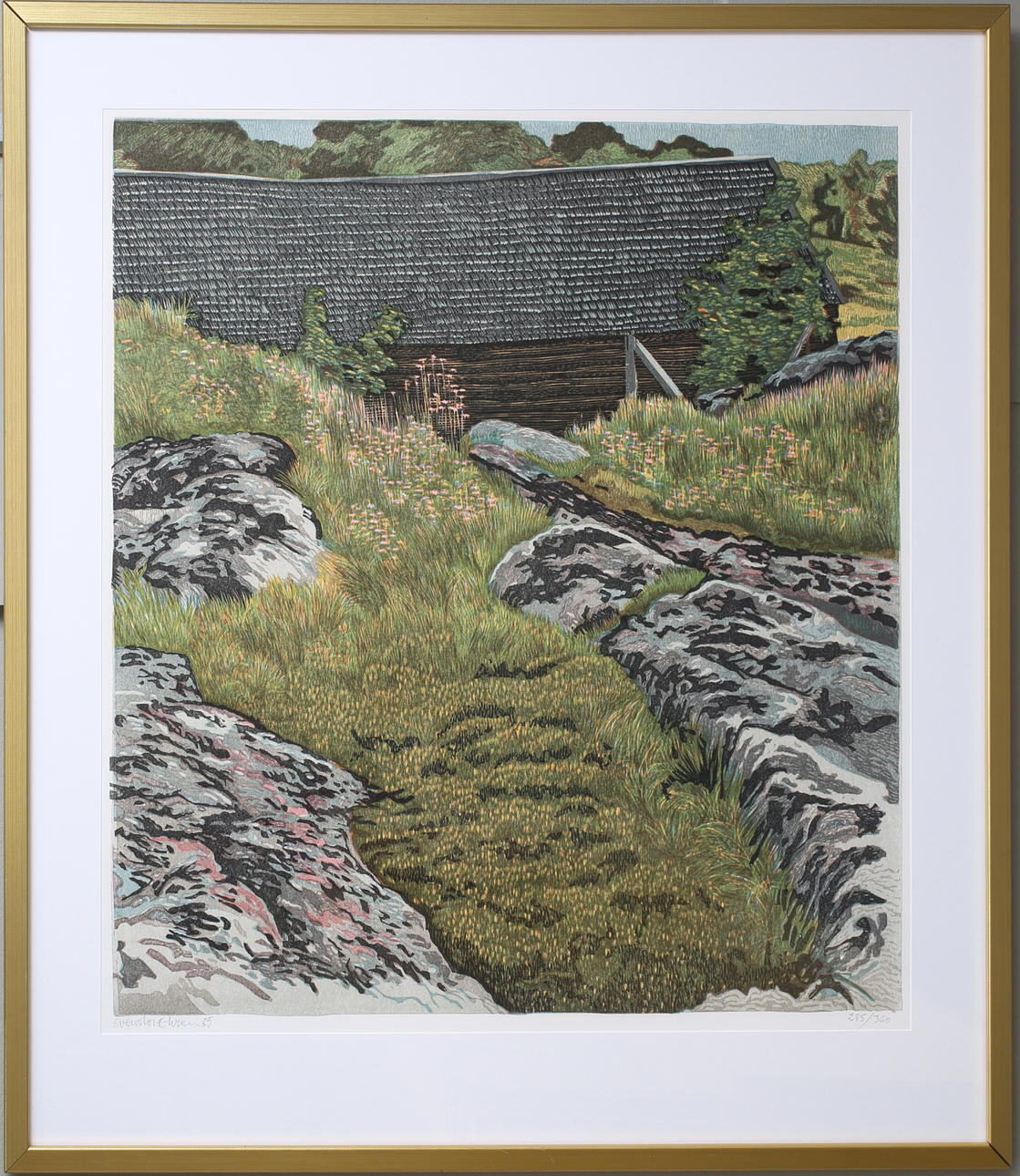 SVENOLOV EHRÉN. Landskap, Färglitografi, Signerad och daterad.