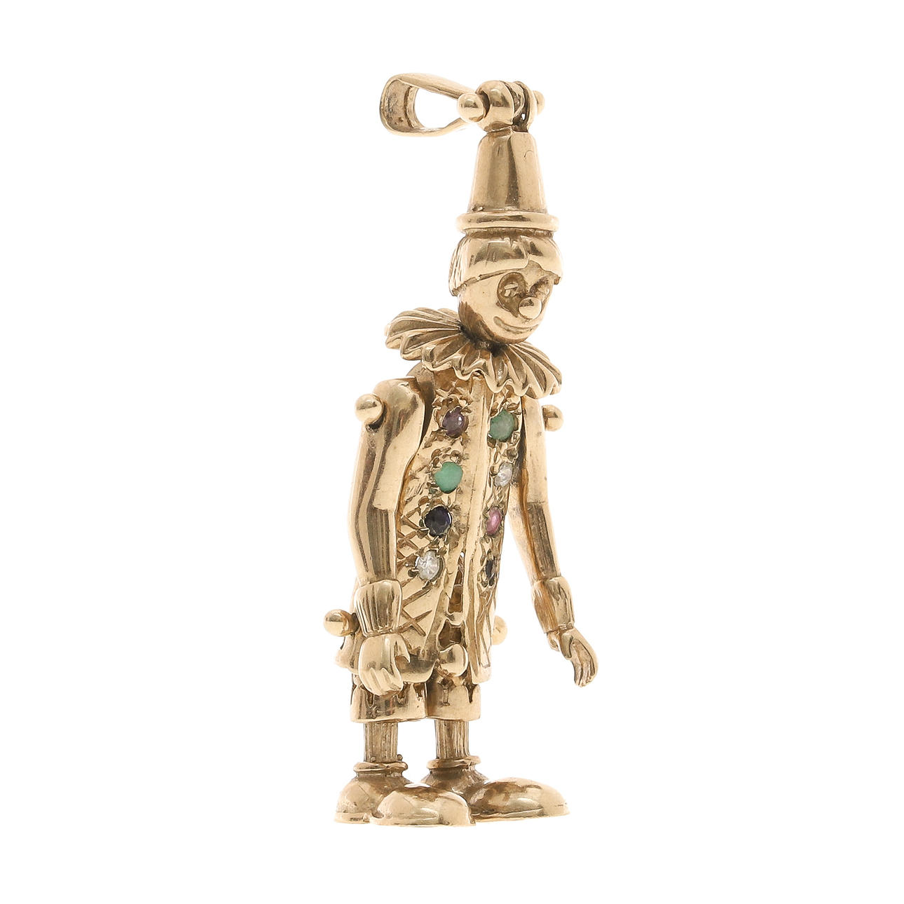 EIN MODERNER CLOWN-ANHÄNGER AUS 9 KARAT GOLD.