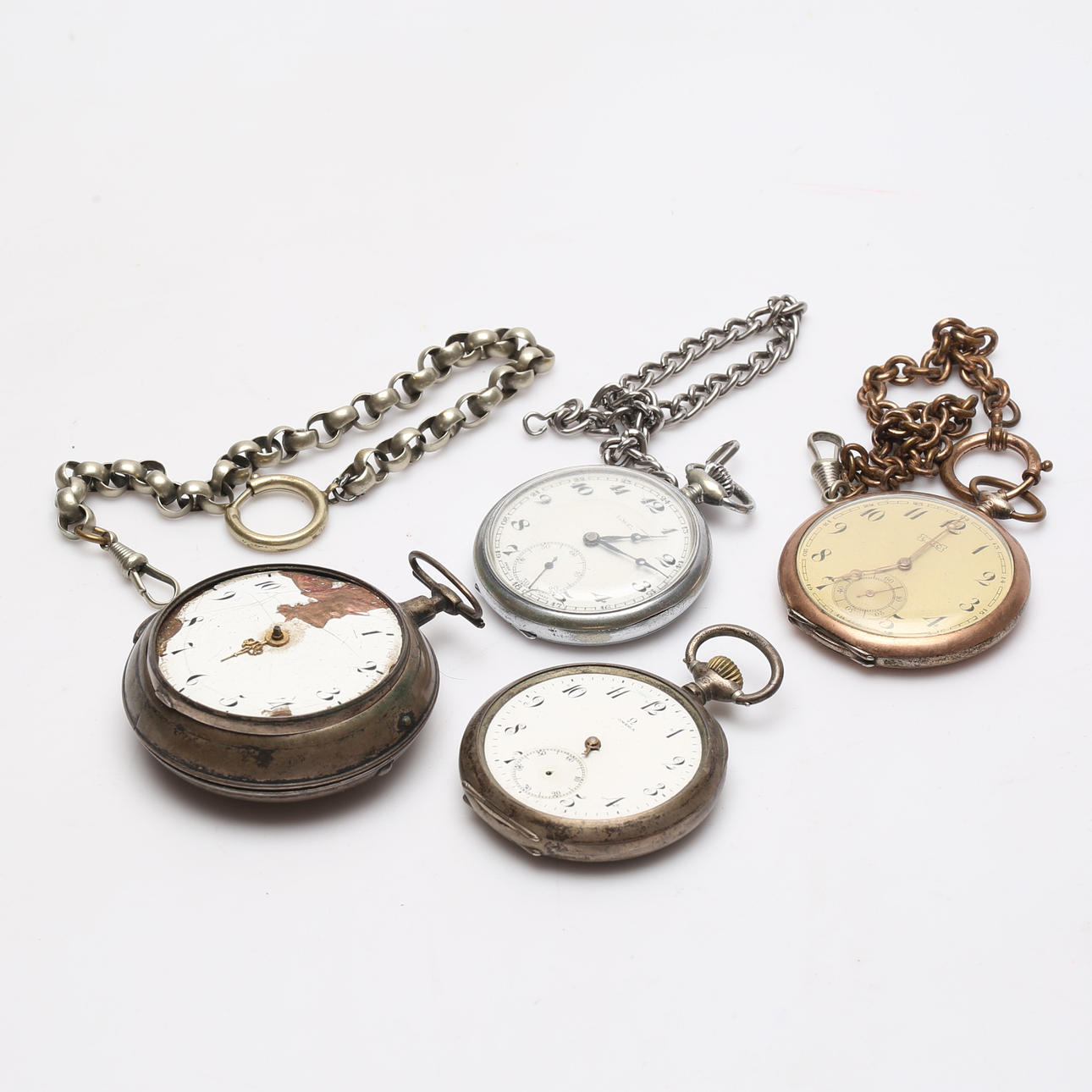 POCKET WATCH, 4 pcs, including Omega.