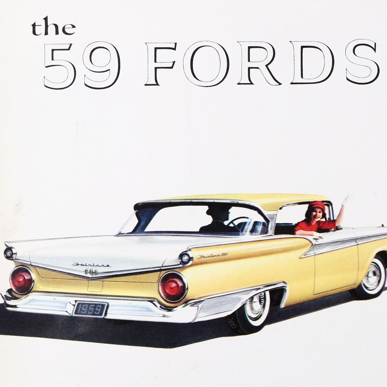 FORD, bilbroschyrer, storformat, 1950-tal.