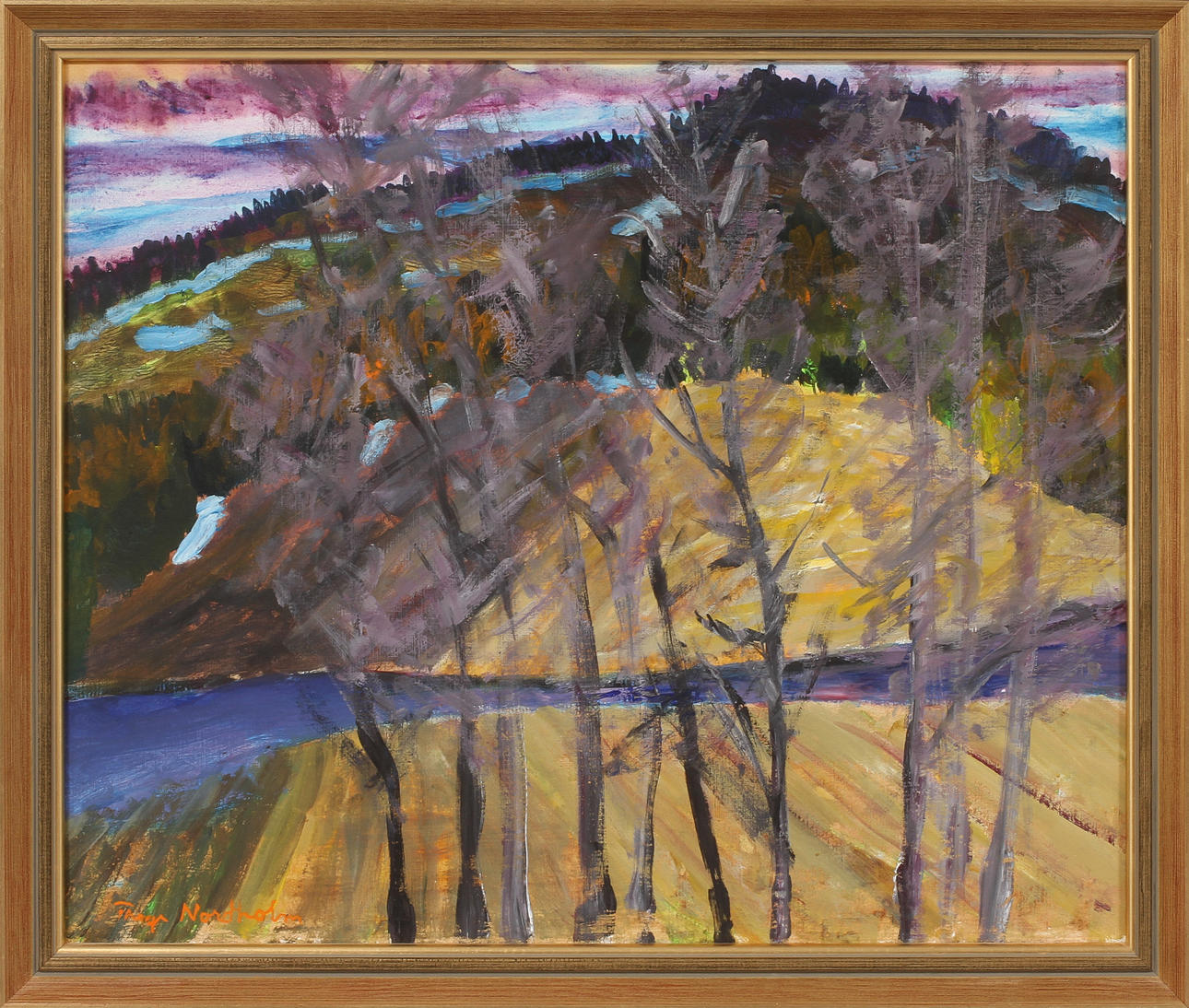 THAGE NORDHOLM. Landskap, olja på duk, signerad.