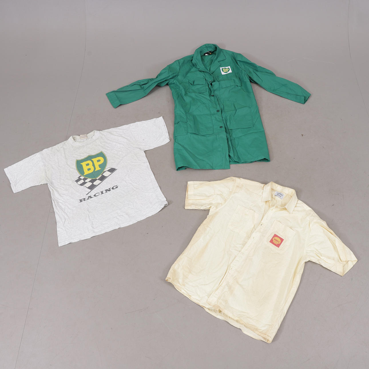 BP/SHELL, overall, skjorta, t-shirts, 1970-tal.