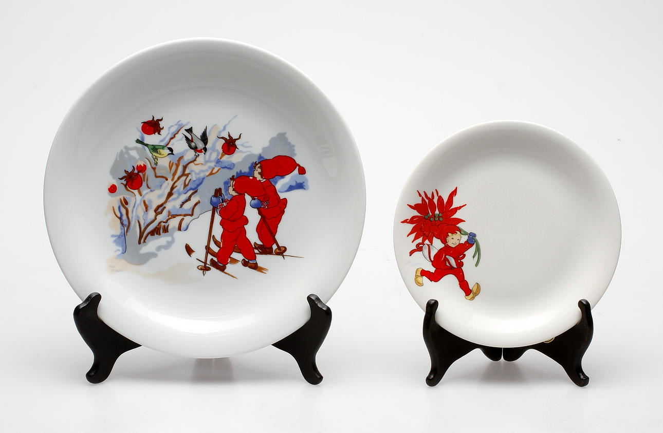 SERVISDELAR, 10 delar, "Tomtejul", Aina Stenberg, Rörstrand.