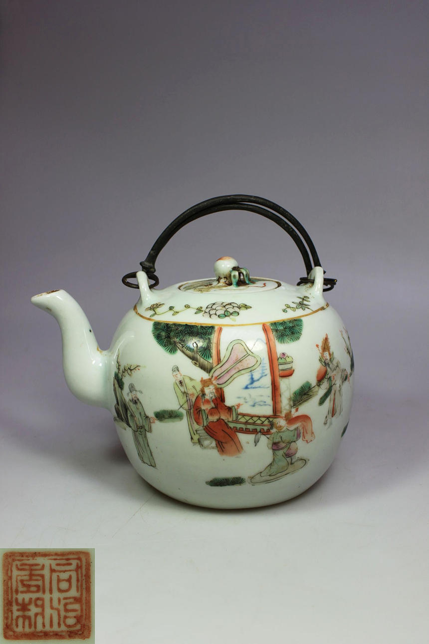 TEKANNA, porslin, Kina, omkring 1900.