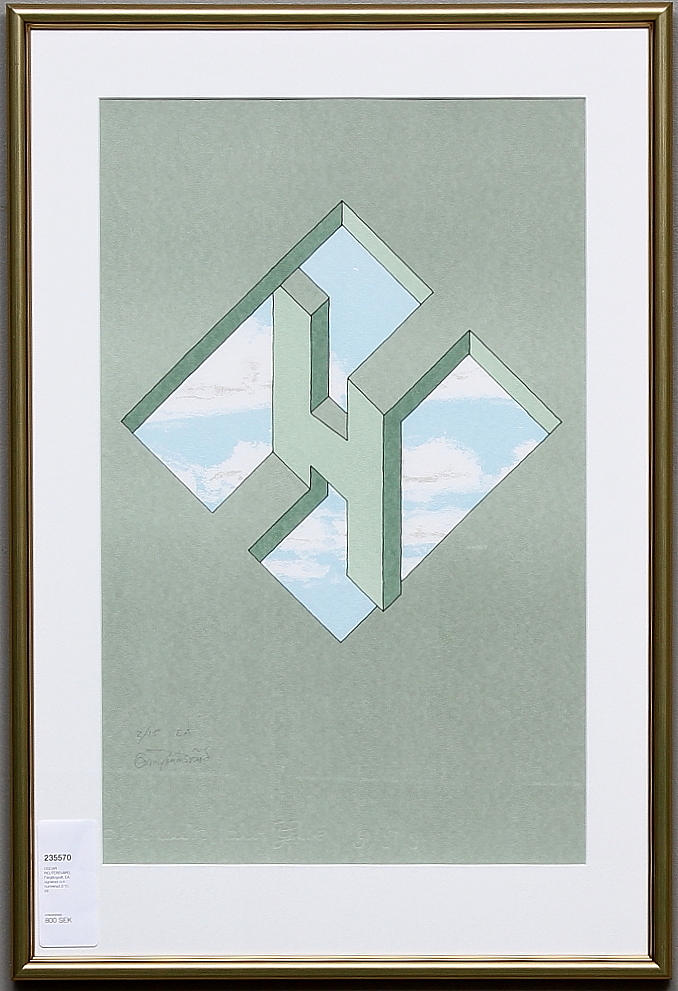 OSCAR REUTERSVÄRD. Färglitografi, EA, signerad och numrerad 2/15.