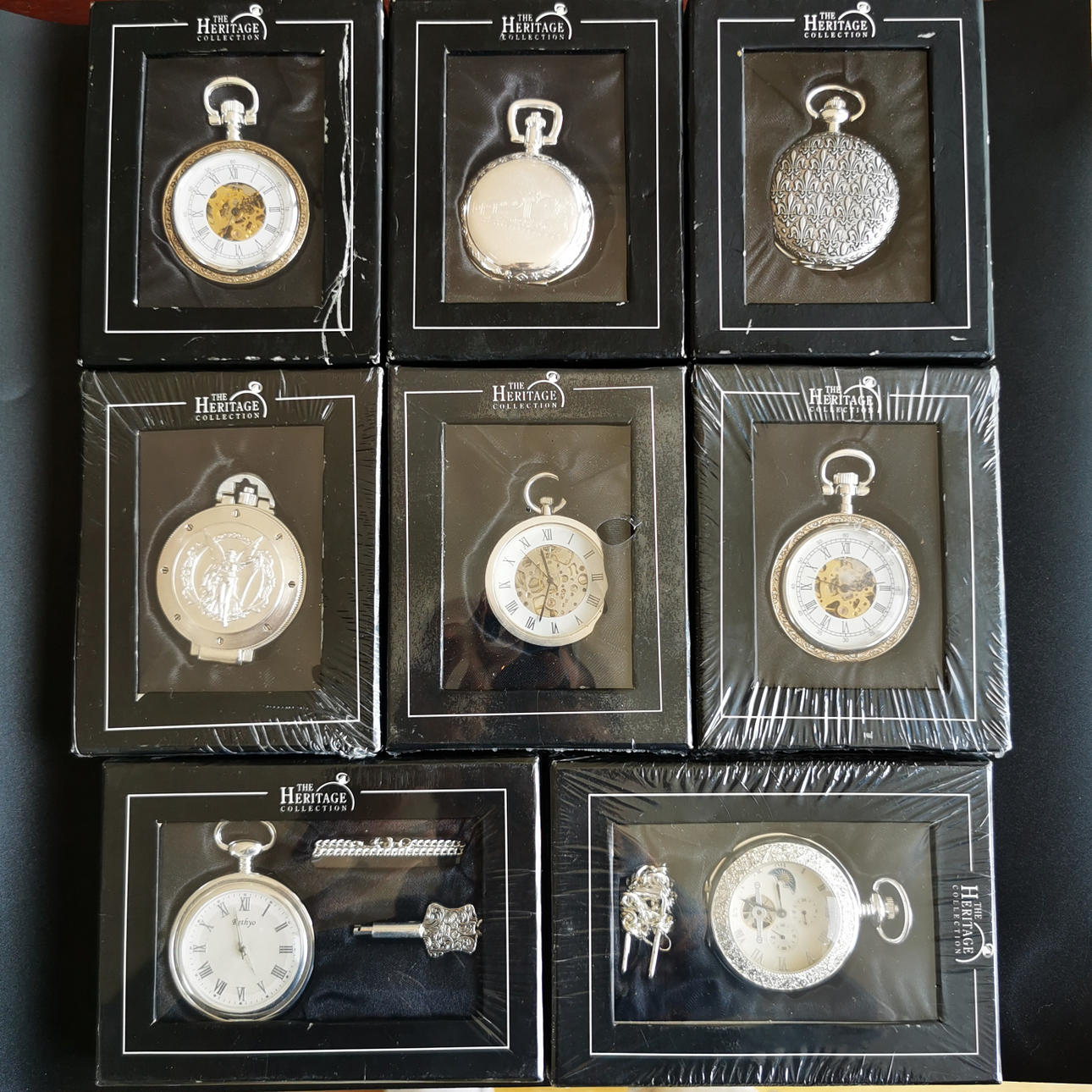 EIGHT 'HERITAGE COLLECTION' POCKET WATCHES.