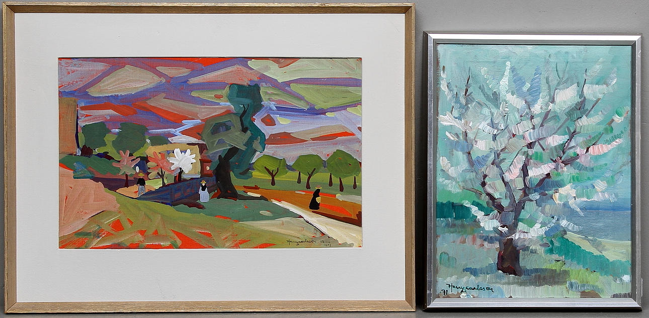 HARRY CARLSSON. Olja på duk, 2 st, signerade och daterade, 1953 samt 71.