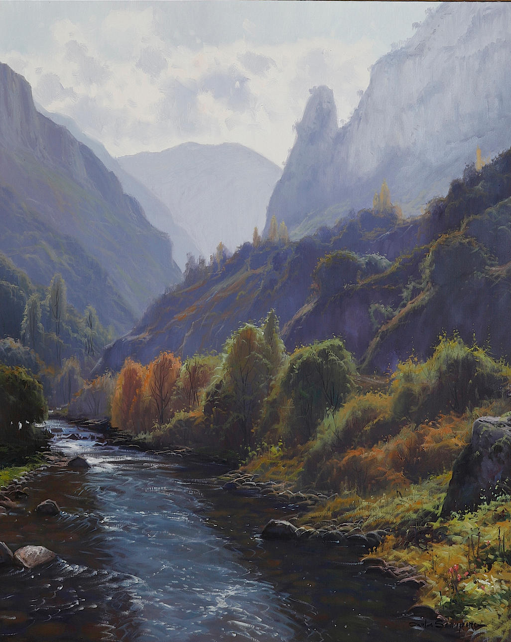 CARLOS SEMPERE. "Desfiladero en otoño".