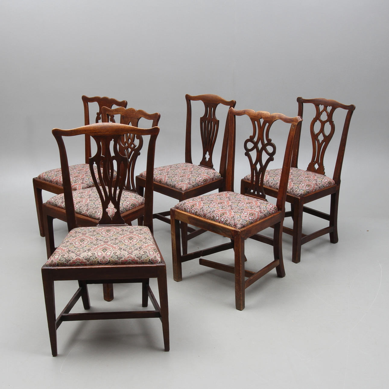 STOLAR, 6 st, Chippendale, Englad, 1700/1800-tal.