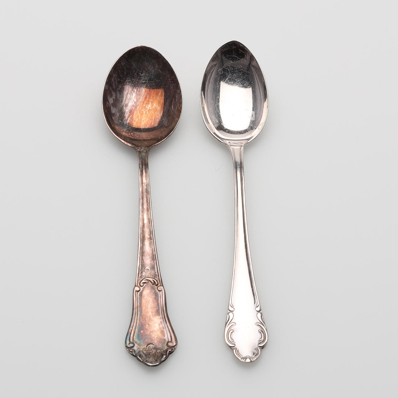 COFFEE SPOONS, 12 pcs, silver, model 