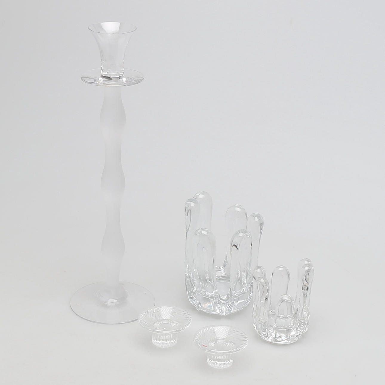 PARTI GLAS, 5 delar, bl a "Celeste", Anne Nilsson, Orrefors och "Poppa", IIttala.