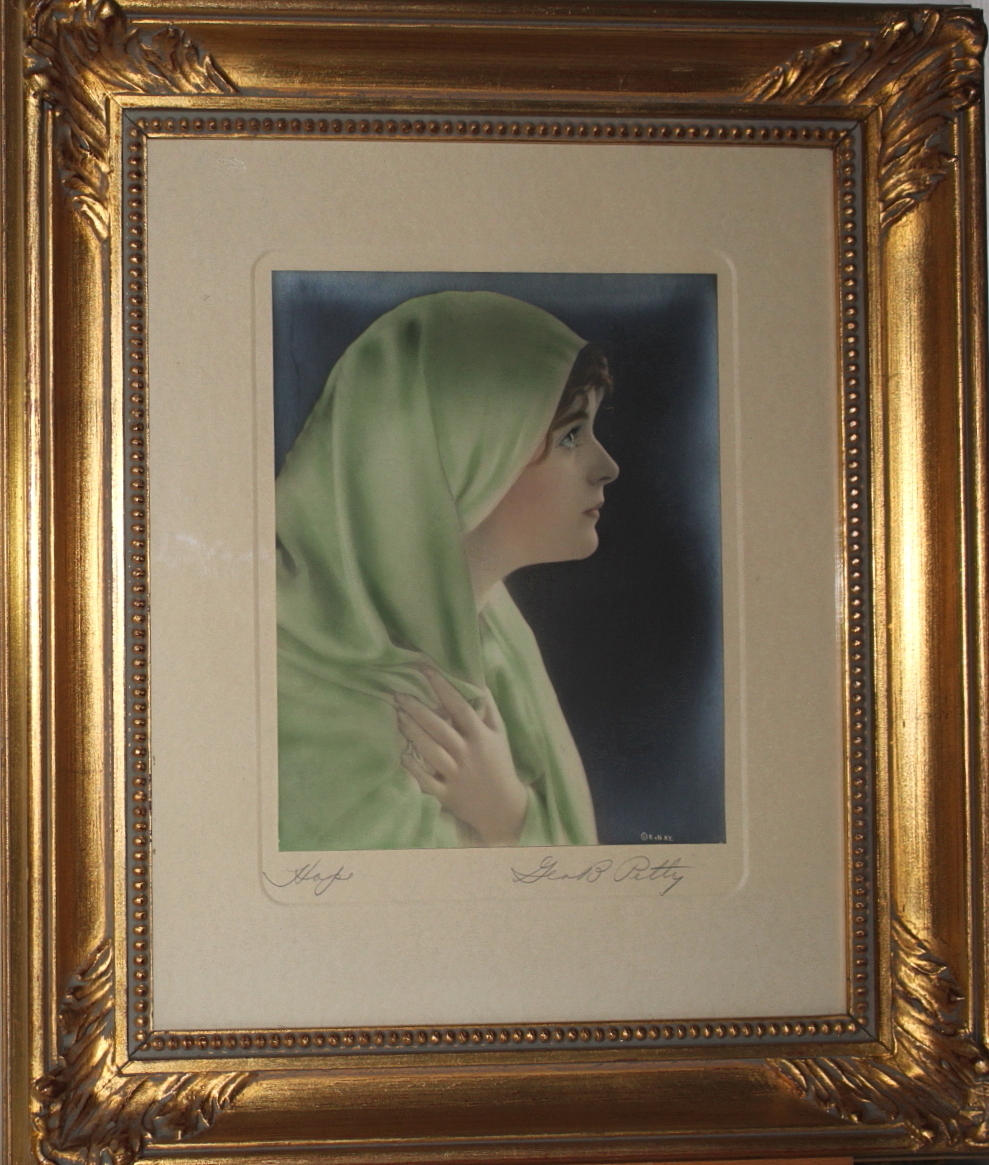 GEORGE B PETTY. fotografi, kolorerat, Hope, signerad.