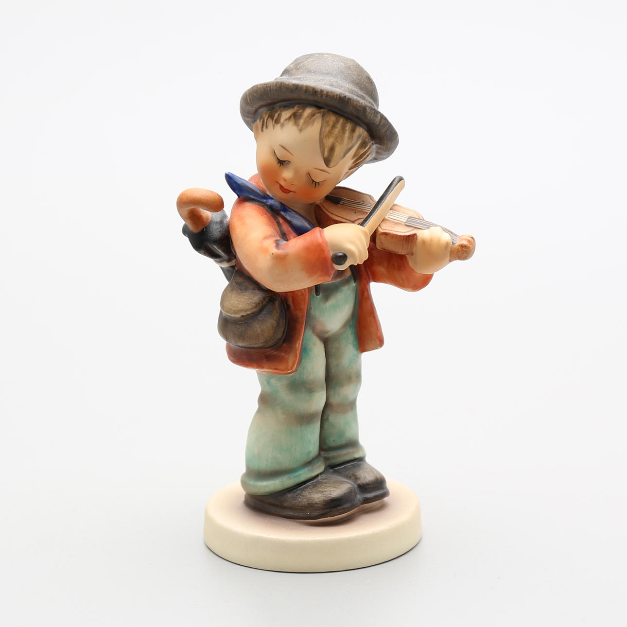 FIGURIN, porslin, "Geigerlein ohne Hund", MJ Hummel, Goebel, Tyskland.