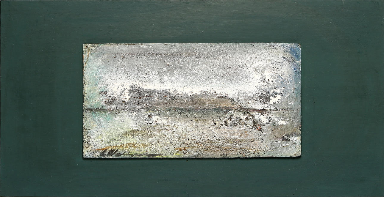 SIXTEN WAHLGREN. "Gryning", olja på pannå, montage, signerad.