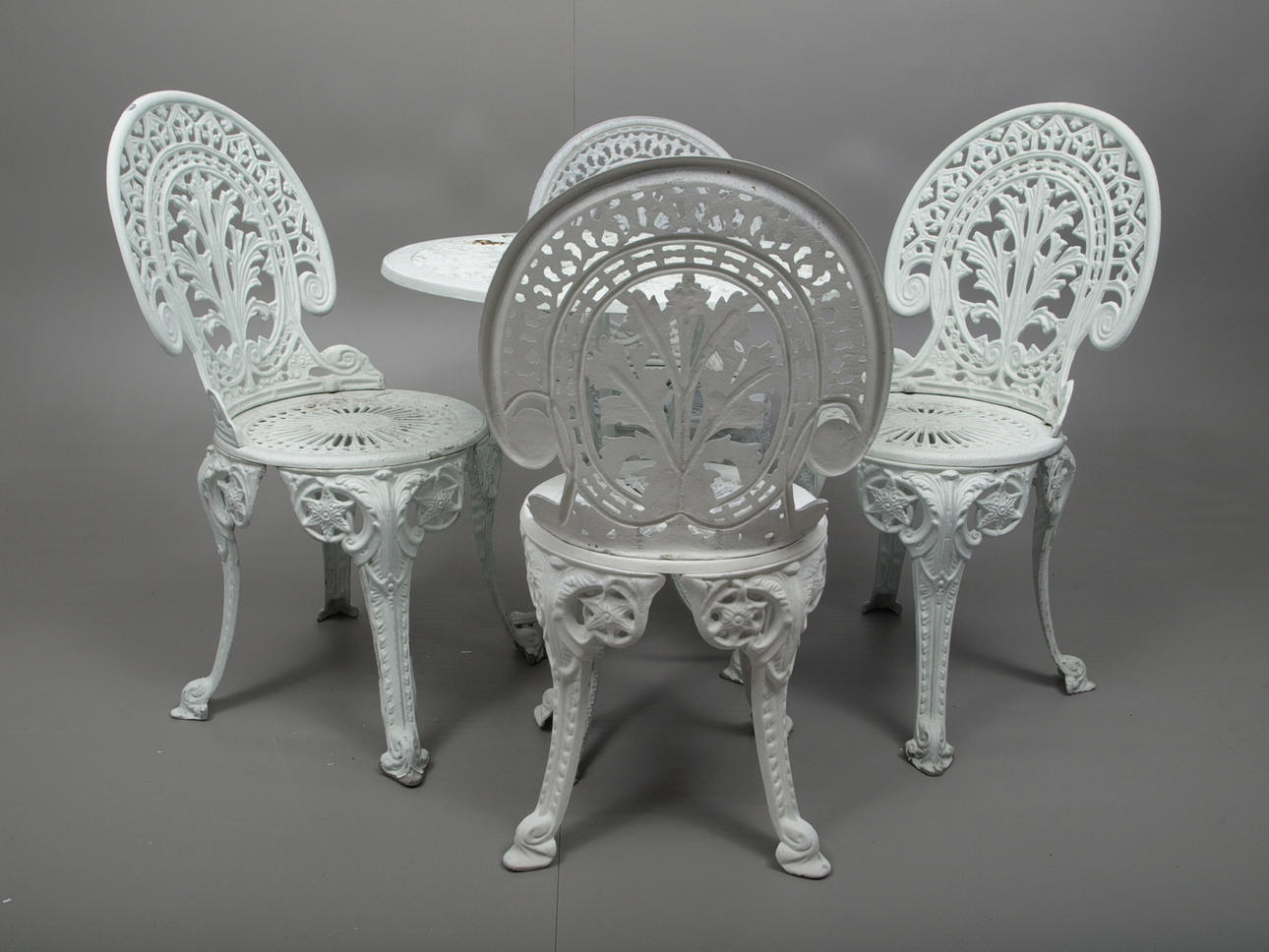 TRÄDGÅRDSMÖBEL, aluminium, 5 delar, 1900-talets andra hälft.