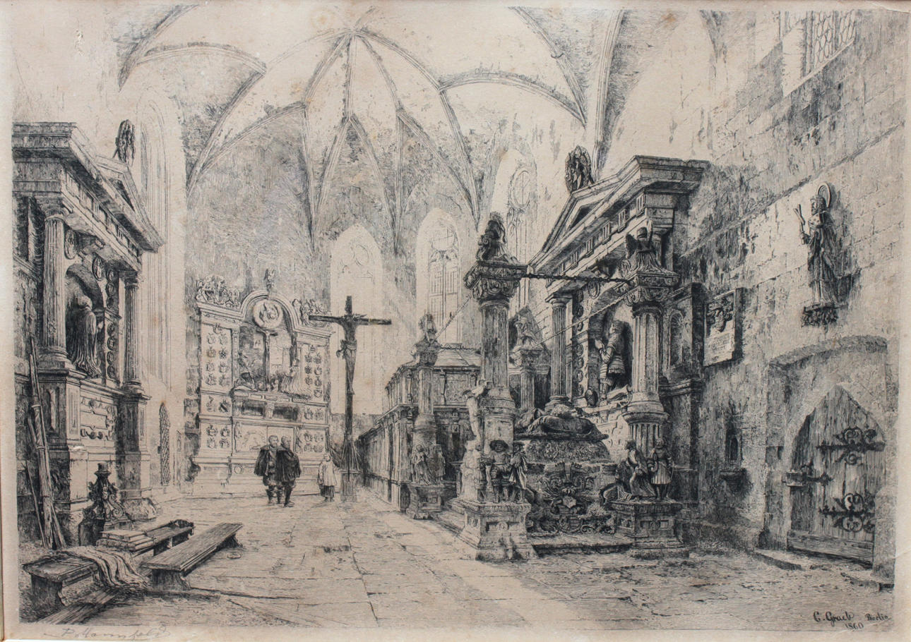 CARL GRAEB. "Interior of a Chapel".