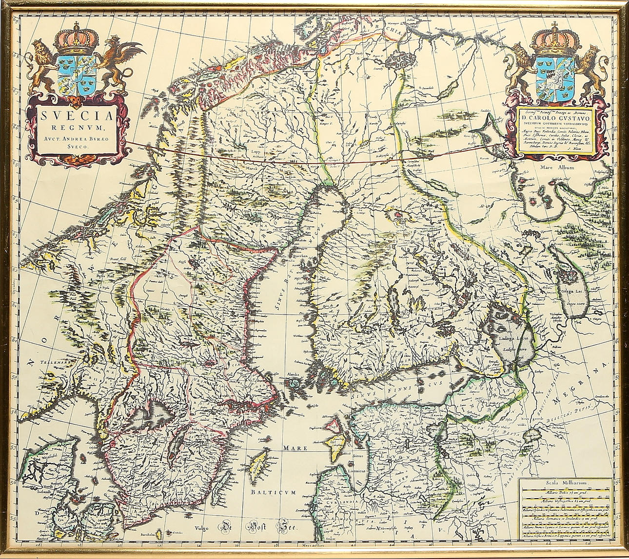 KARTOR, 2 st, tryck, "Suecia Regnum" samt "Nordlandia" Frederick De Witt. 1900-tal.