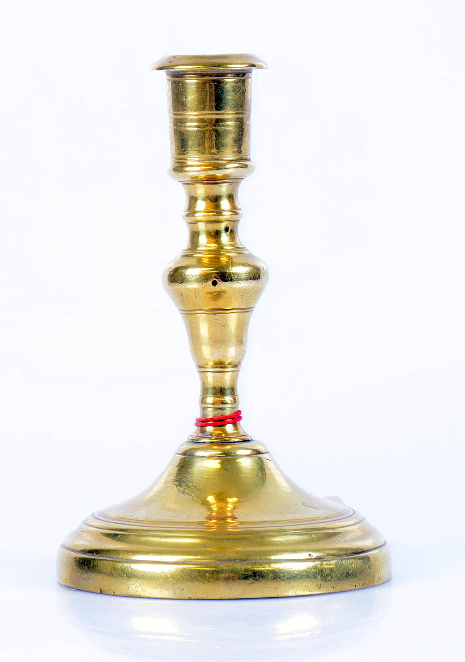 LJUSSTAKE, mässing, empire, Danmark, 1800-talets 1 hälft.