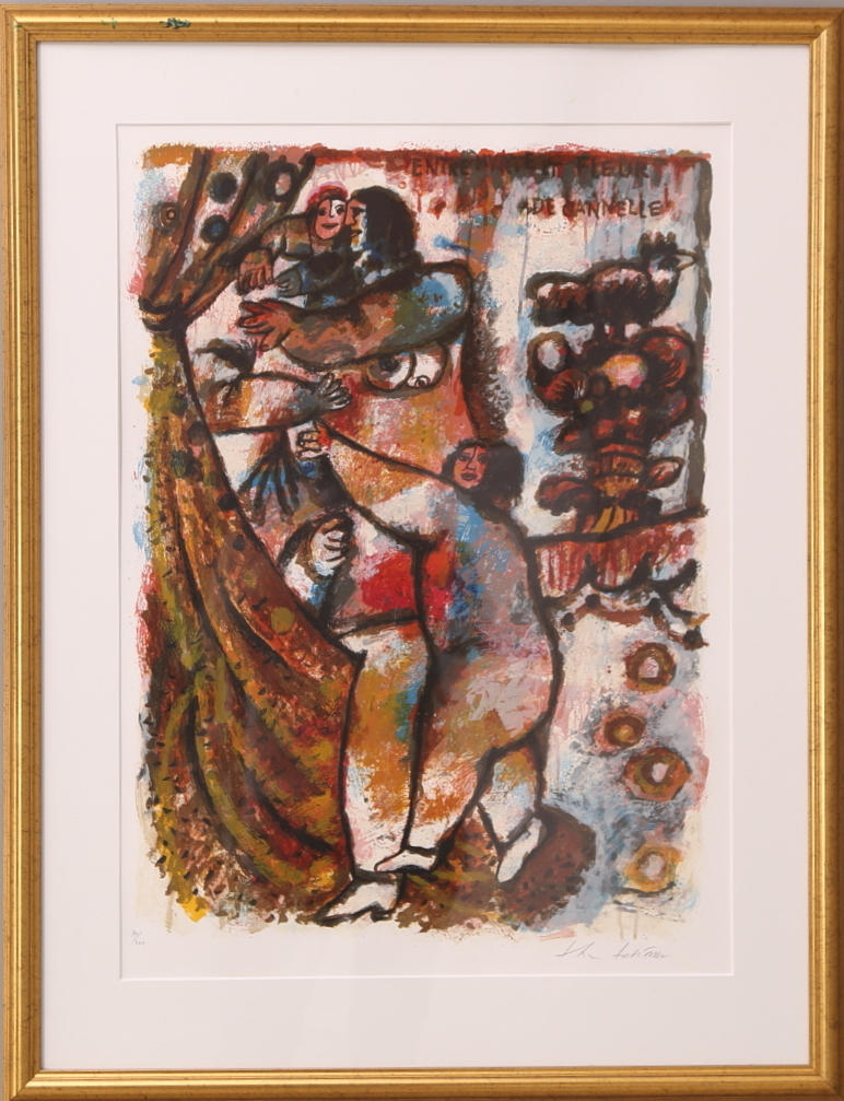 THÉO TOBIASSE. Färglitografi "Entre myrte et fleurs de canelle" signerad och numrerad 70/200.