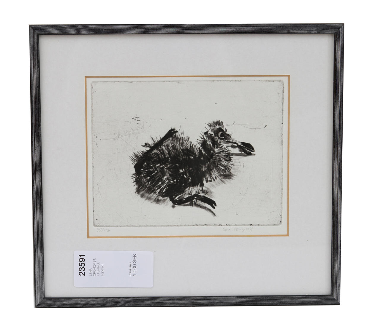 LENA CRONQVIST. ETSNING, signerad.