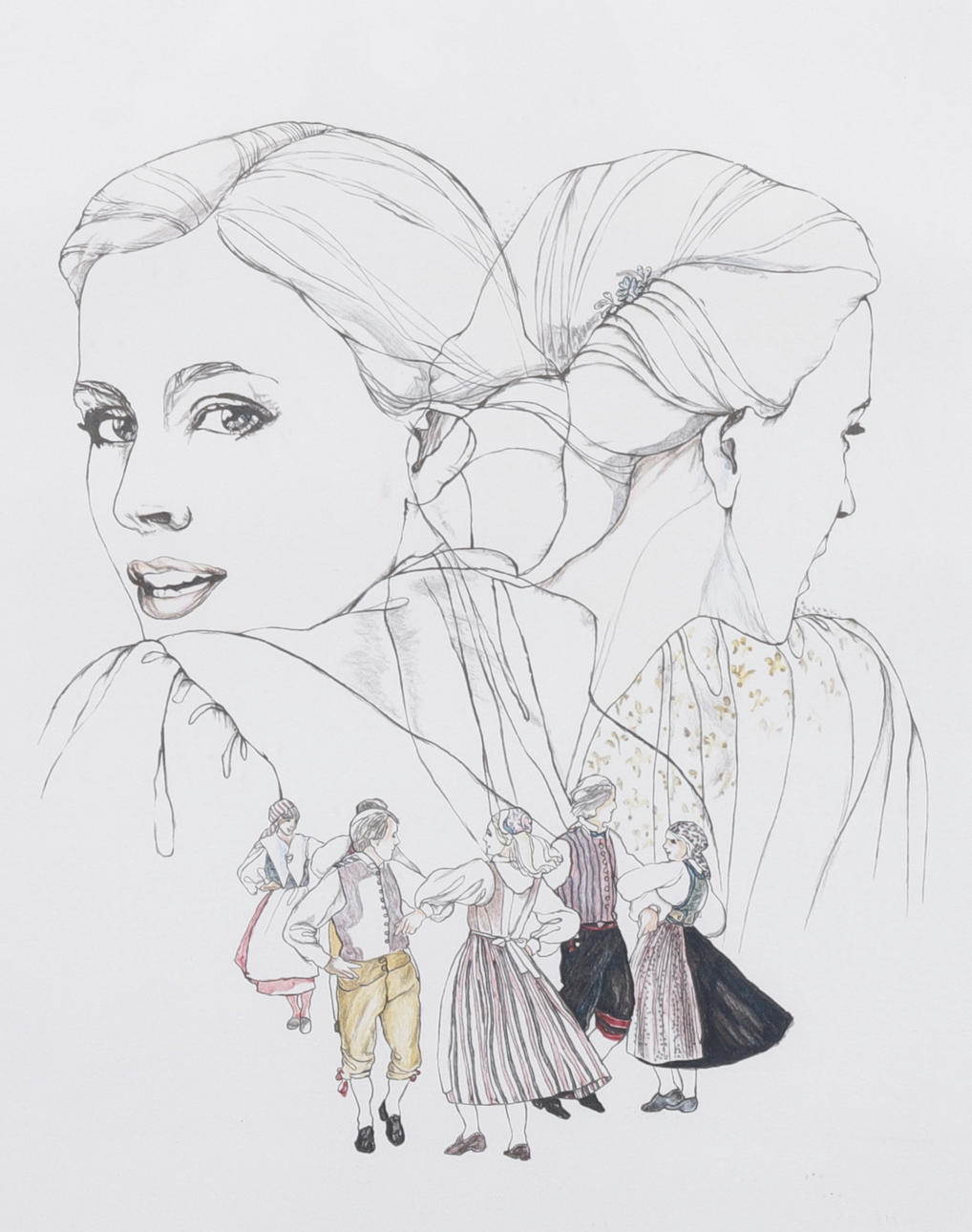 BIRGITTA YAVARI-ILAN. Folk dance, color lithograph, signed and numbered 338/360.