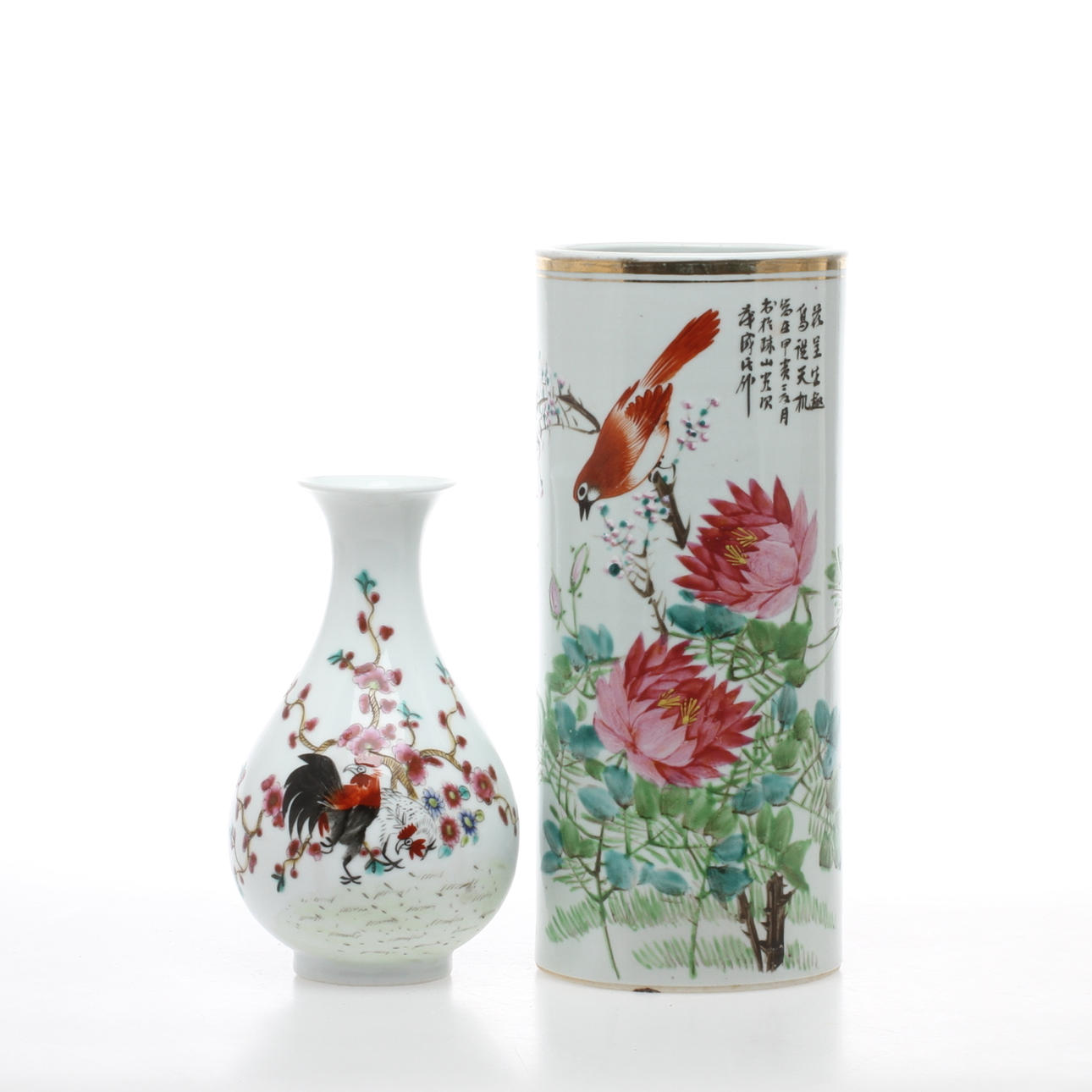 PENSELVAS samt VAS, porslin, Kina.