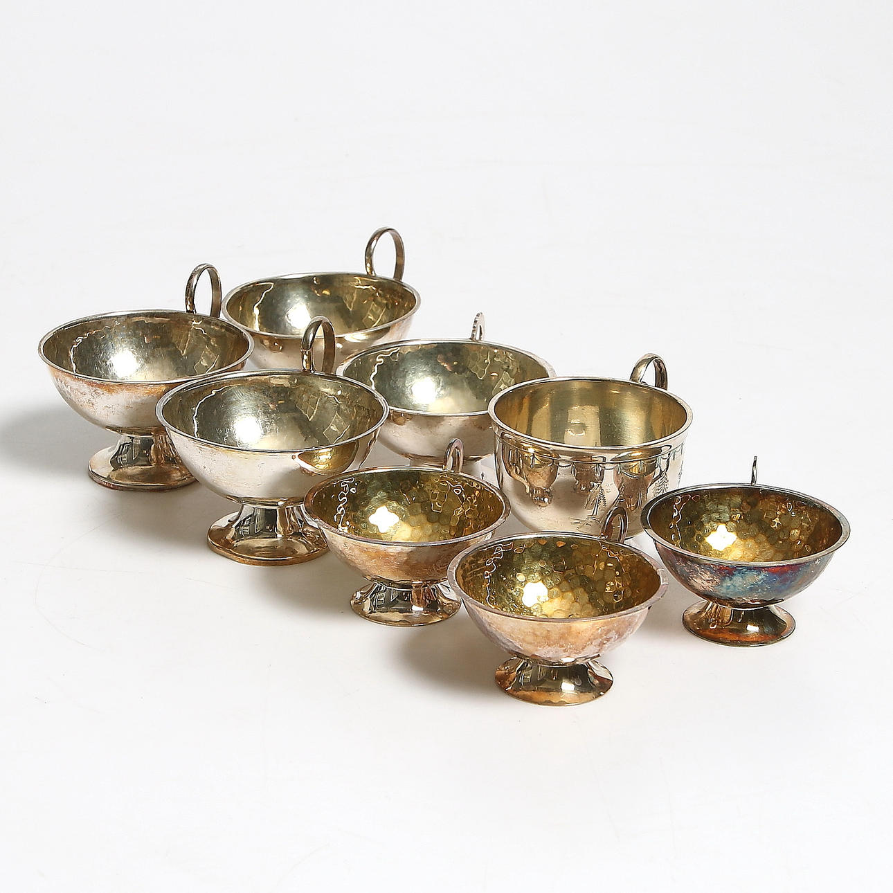 SUPKOPPAR, 8 st, silver Ceson, Göteberog. Vikt 239 gram.