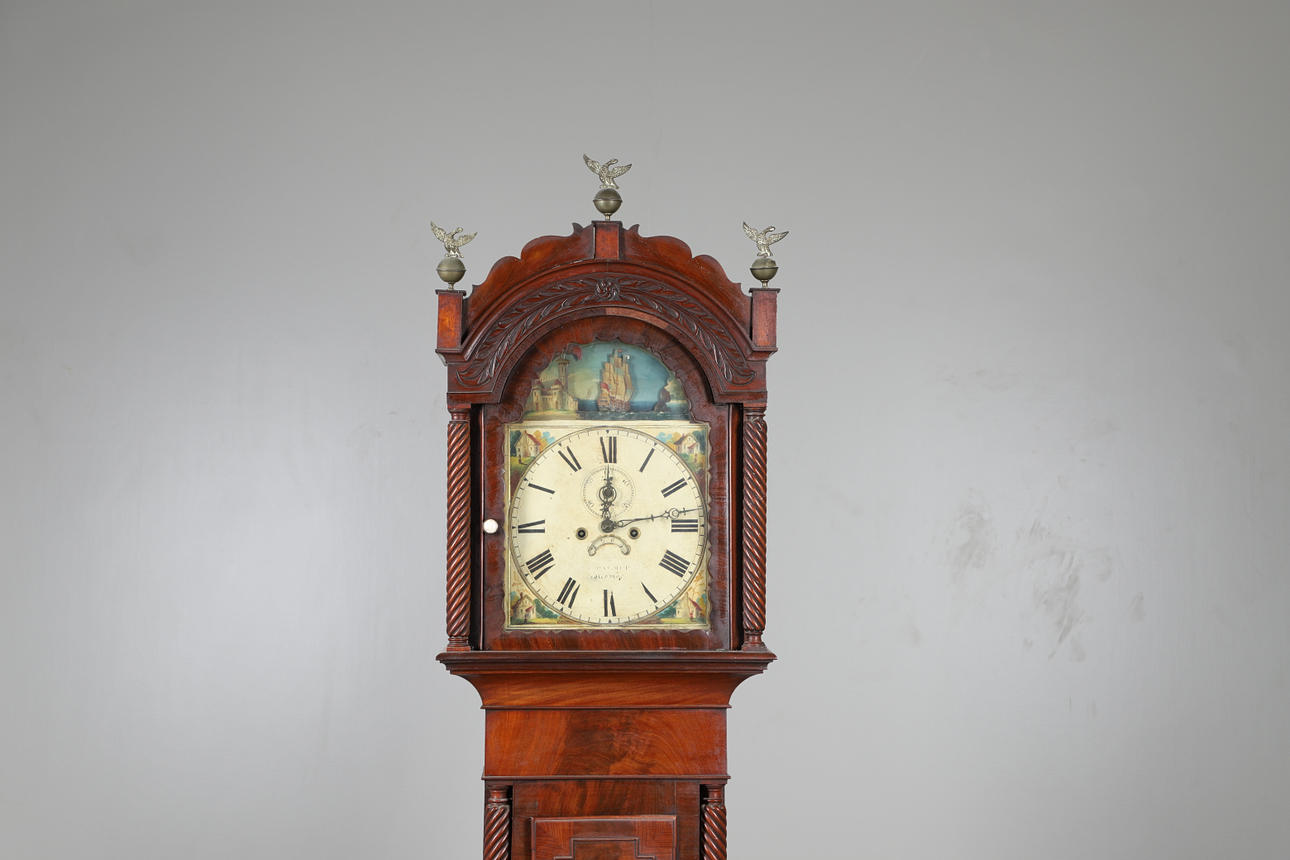 GOLVKLOCKA, 19THC, MAHOGNY.