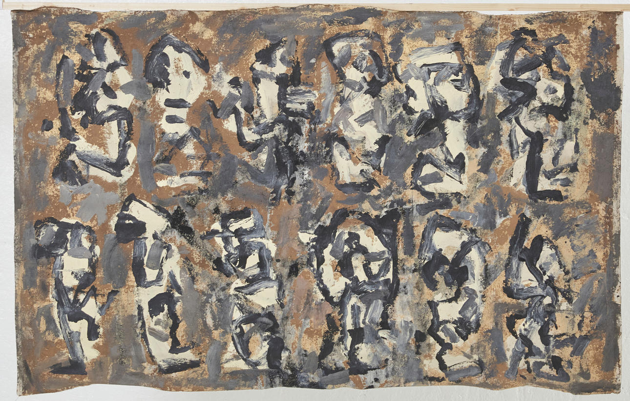 VALTER GIBSON (1928-2002). Composition, acrylic on canvas, unsigned.