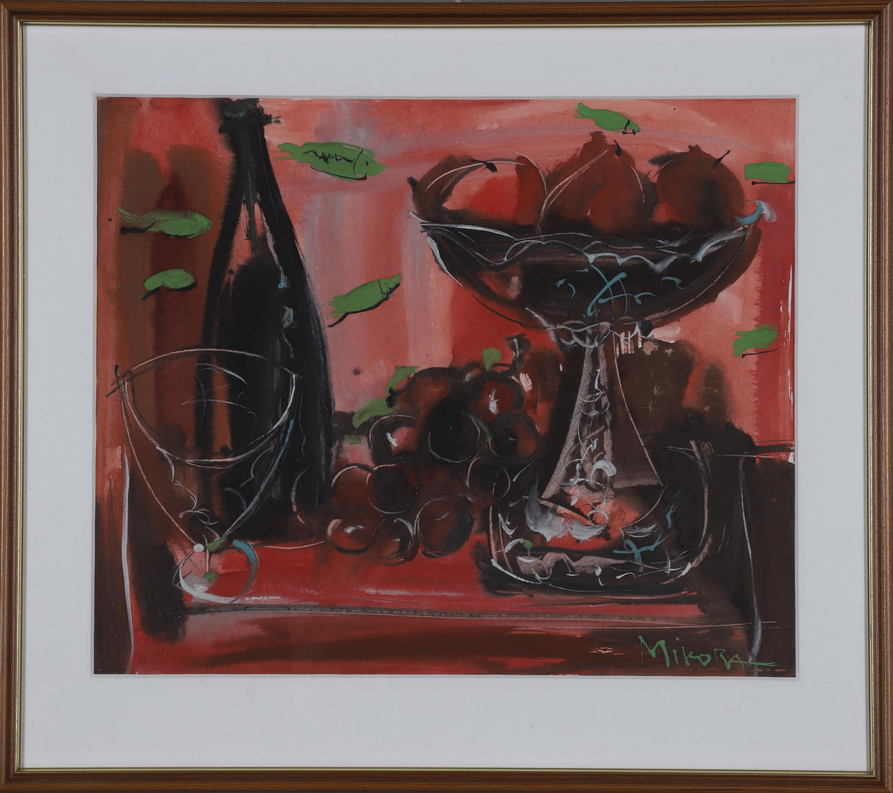 MIKHAIL MIKORA. Aquarell, "Stilleben", signiert.