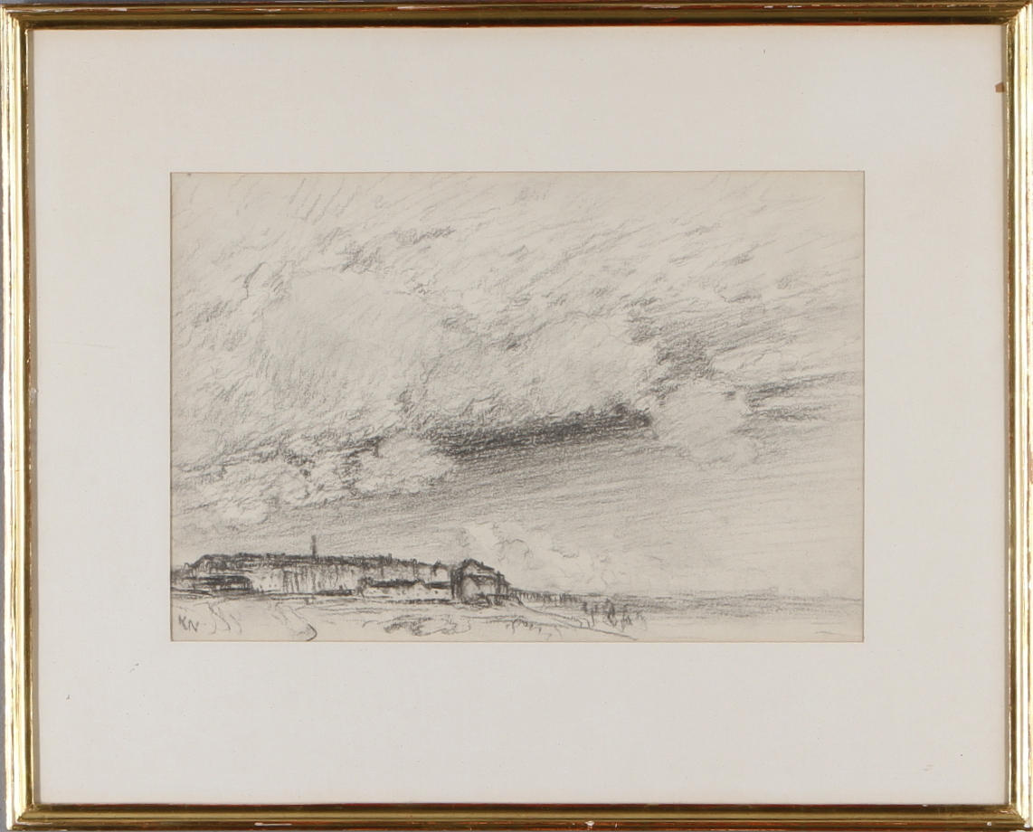 KARL NORDSTRÖM. Stockholms motiv, teckning, monogramsignerad, a tergo daterad 1909.