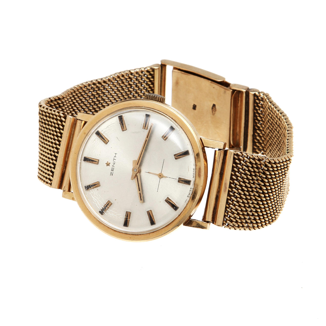 HERRARMBANDSUR, guld 18k samt länk 14k, Zenith.