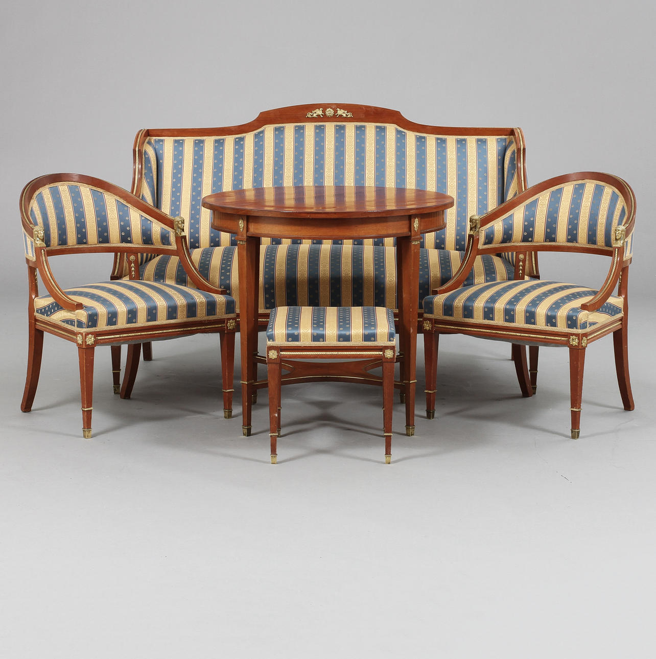 SALONGSGRUPP, 5 delar, empirestil, tidigt 1900-tal.