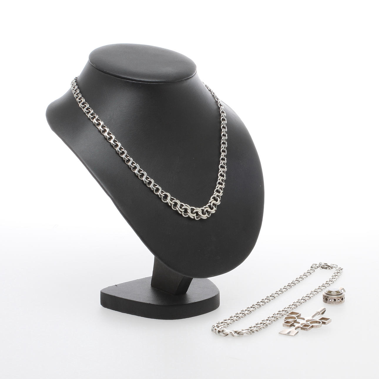 PARTI SMYCKEN, 4 delar, silver, bland annat hänge David Andersen, 1900-tal.