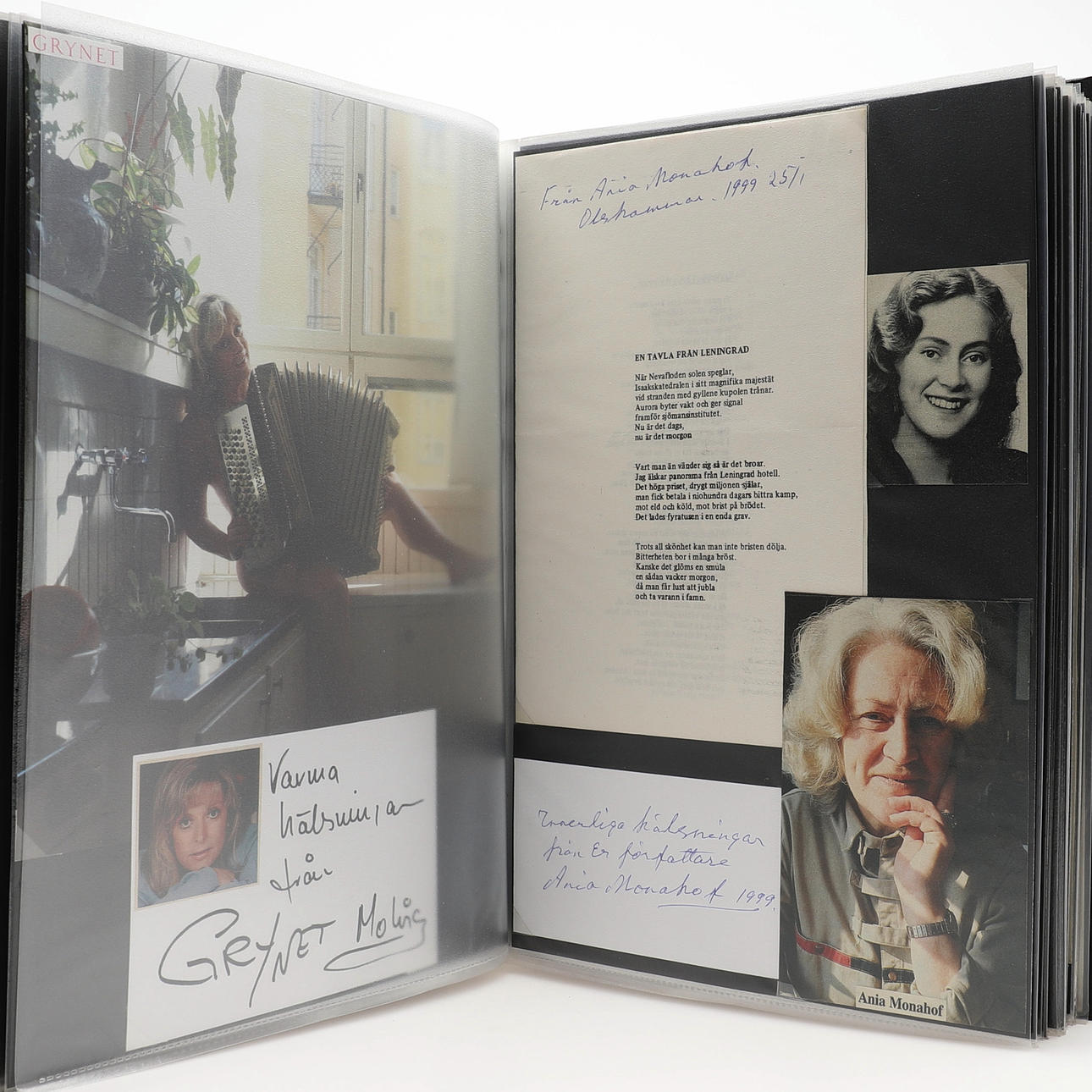 AUTOGRAPH. Binder containing approx. 50-75 Swedish autographs - MN.