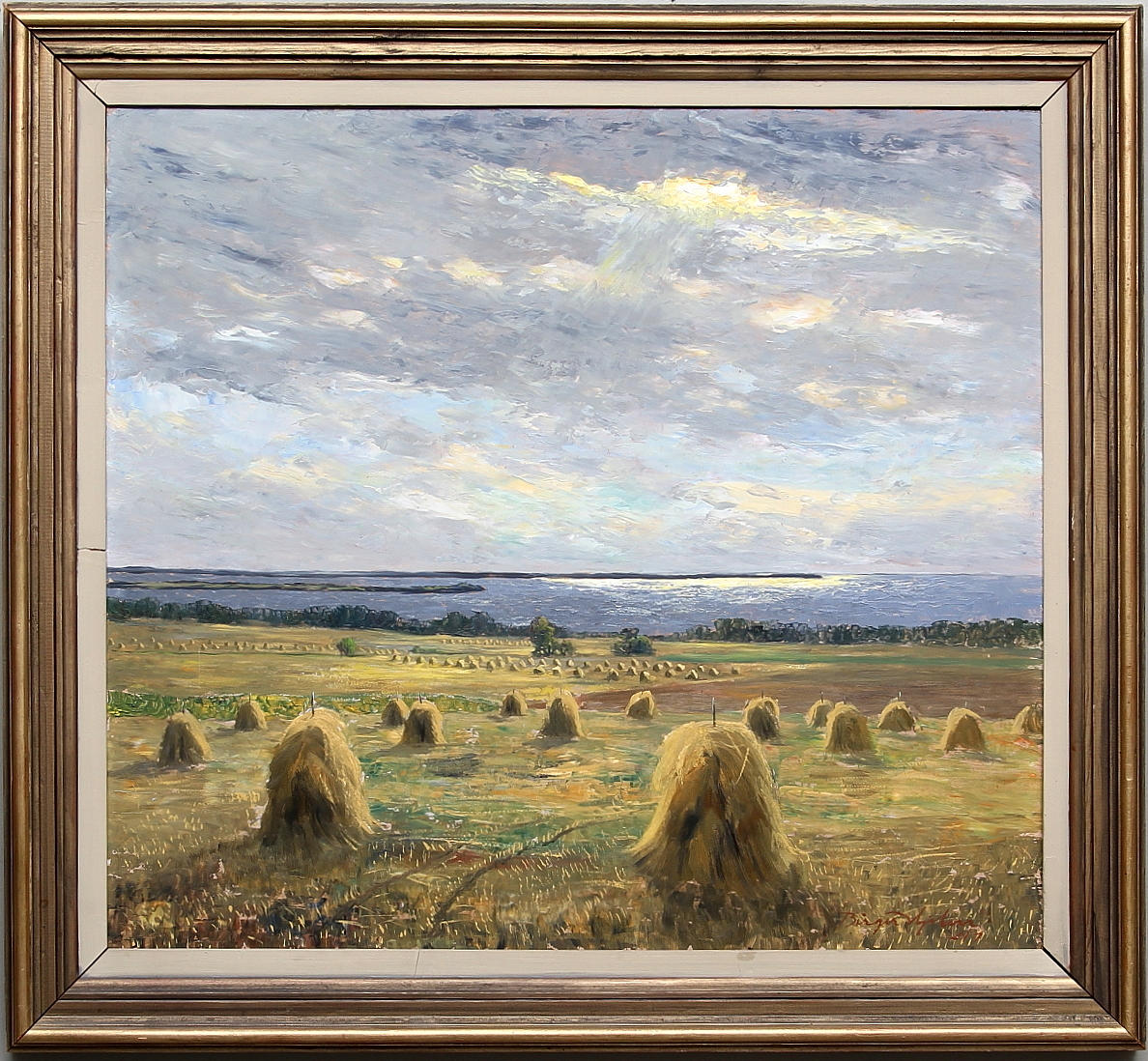 BIRGER HJELM. Utsikt över Roxen, signerad Birger Hjelm och daterad -47.