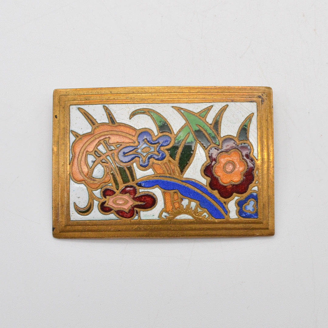 ART DECO ENAMEL BROOCH.