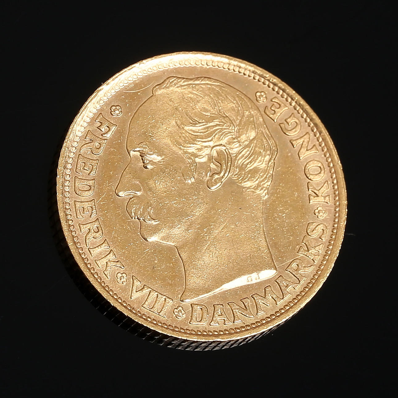GULD MØNT, 10 kroner, Frederik VIII, Danmark, 1908.