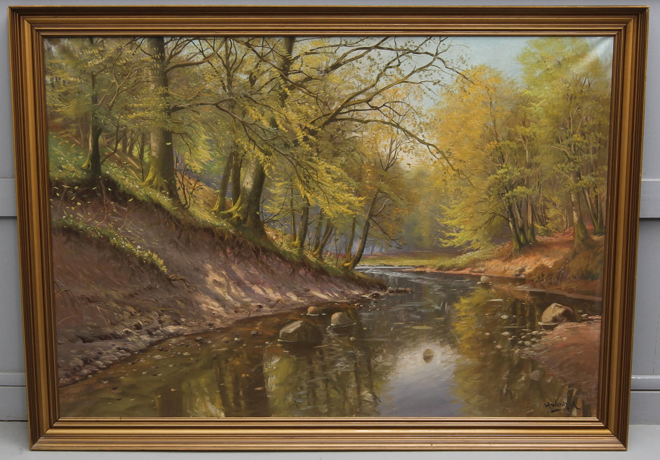 HARALD WENTZEL. Landskap, olja på duk, signerad.