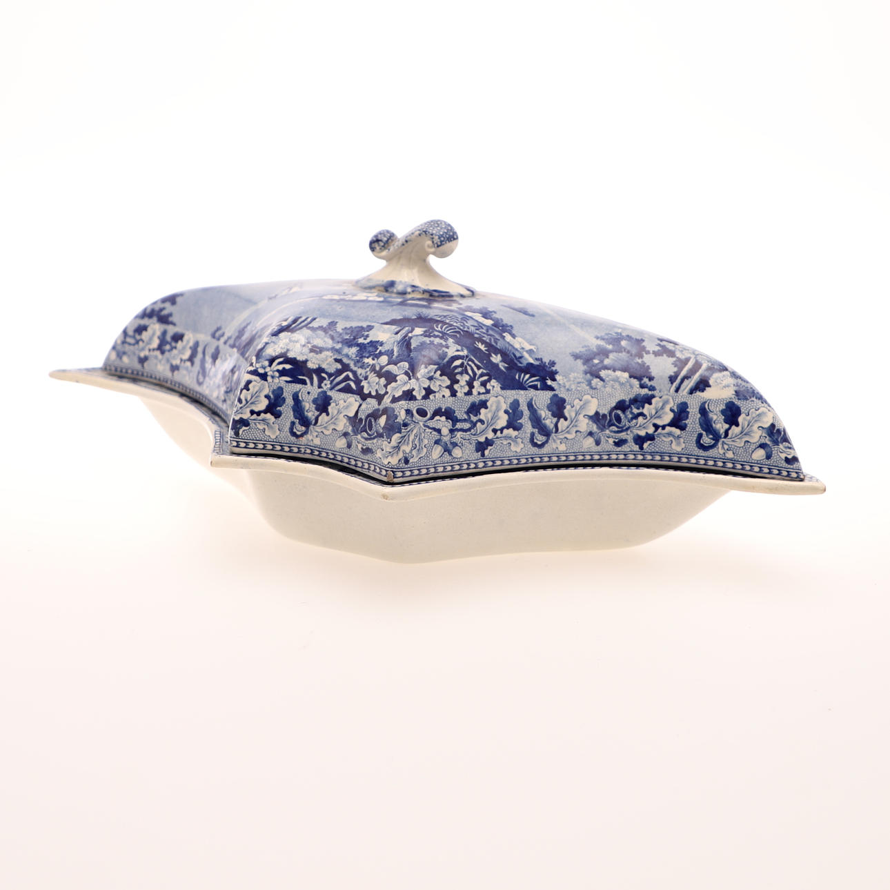 19THC PEARLWARE Teller - LINDERTIS, FORFARSHIRE.